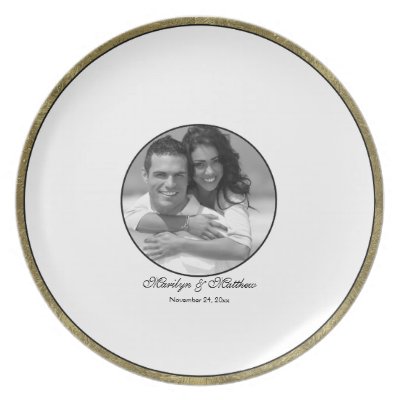 White, Black, and Gold Guest Signing Plate