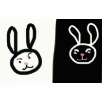 White Black bunnies t-shirts