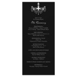 White & Black Chandelier Wedding Program Full Color Rack Card