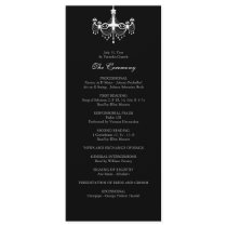 White & Black Chandelier Wedding Program Full Color Rack Card