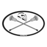 White/Black Lacrosse Sticks and Helmet stickers