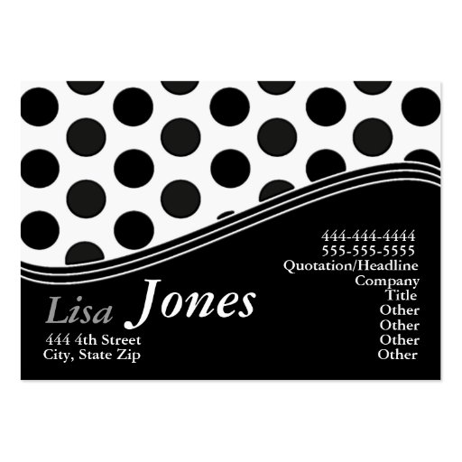 White & Black Monogram Business Cards (front side)