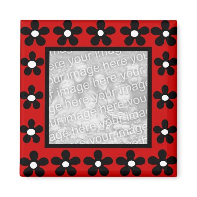 White black n red flower frame template magnet by marcya7