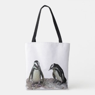 White Black Penguin Birds Animal Tote Bag