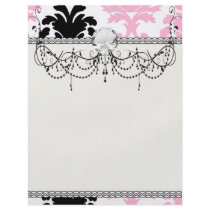 white black pink lovely bold damask custom flyer