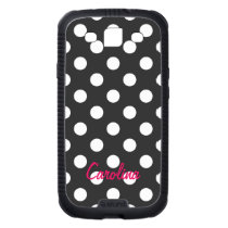 White Black Polka Dot Personalized Name Girly skinit case