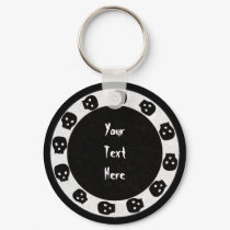 White-Black Skull Keychain