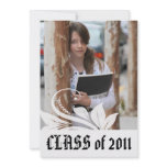 White &amp; Black swirl graduation invitation