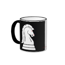 White & Black Wild Knights Chess Piece Mug