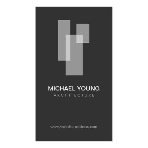 WHITE BLOCKS LOGO for Architects, Builders, Design Business Cards (front side)