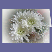 white blooms 3 cards