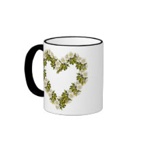 White Blosom Heart Mug
