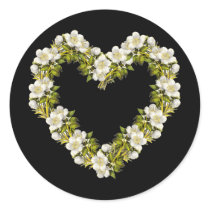 White Blosom Heart Sticker