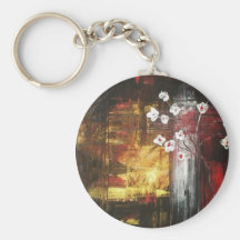 White Blossom Cherry Tree Keychains