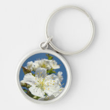 White Blossom Flowers keychains Cherry Blossom