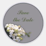 White Blossom Round Sticker