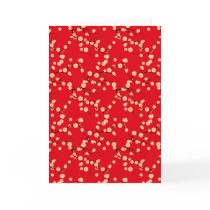 White Blossoms on Red Greeting Card