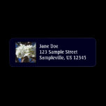 White Blossoms Return Address Label