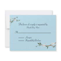 White Blossoms Wedding Response Card invitations