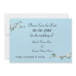White Blossoms Wedding Save the Date Card Personalized Invitations