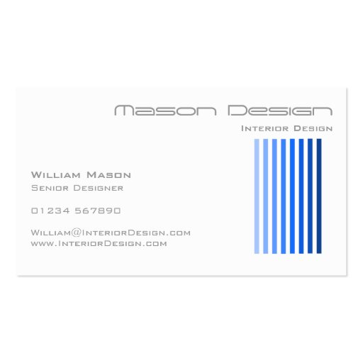 White, Blue and Grey Modern - Business Card (back side)