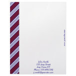 White,Blue And Maroon Stripes Letterhead Template