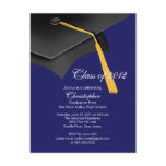 White Blue Grad Cap Graduation Party Invitation Postcards