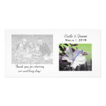White & Blue Hibiscus Thank You Photo Cards