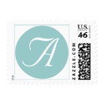 White Blue Monogram A Postage