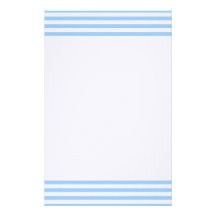 White-Blue Stripes Customized Stationery