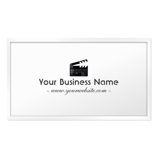 White Border Clapperboard Director Business Card