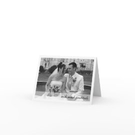 White border modern band photo thank you note cards