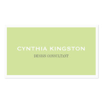 White border simply elegant green professional business cards