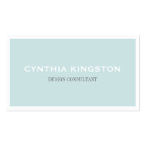White border simply elegant soft blue professional business cards