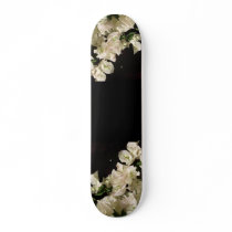 White Bougainvillea Flowers Girl Skateboard #2