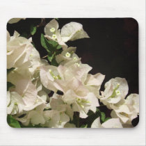 White Bougainvillea Flowers Mousepad by kit2008 White Bougainvillea Flowers Mousepad