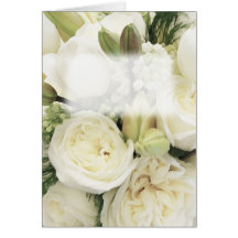 White Bouquet for announcements Cards