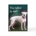 White boxer dog greeting card by dollargrafix White boxer dog greeting card