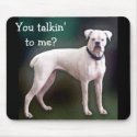White boxer dog mouse pad mousepads