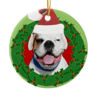 White boxer dog ornament ornament