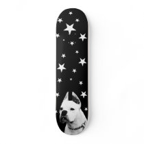 White Boxer dog skateboard by ritmoboxer White Boxer dog skateboard
