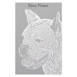 White boxer dog stationary personalized stationery