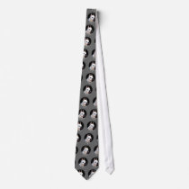 White boxer dog tie