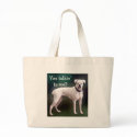 White boxer dog tote bag