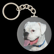 White Boxer keychain keychains