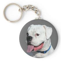 White Boxer keychain