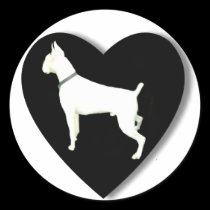 White boxer love large stickers