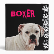 White Boxer Photo Vinyl Binder