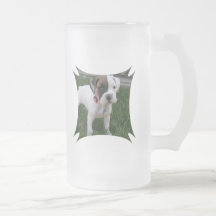 White Boxer Puppy Frosted Mug