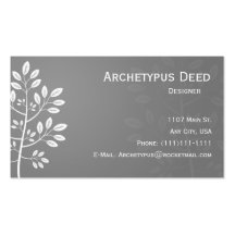 White Branch on Gray Business Card